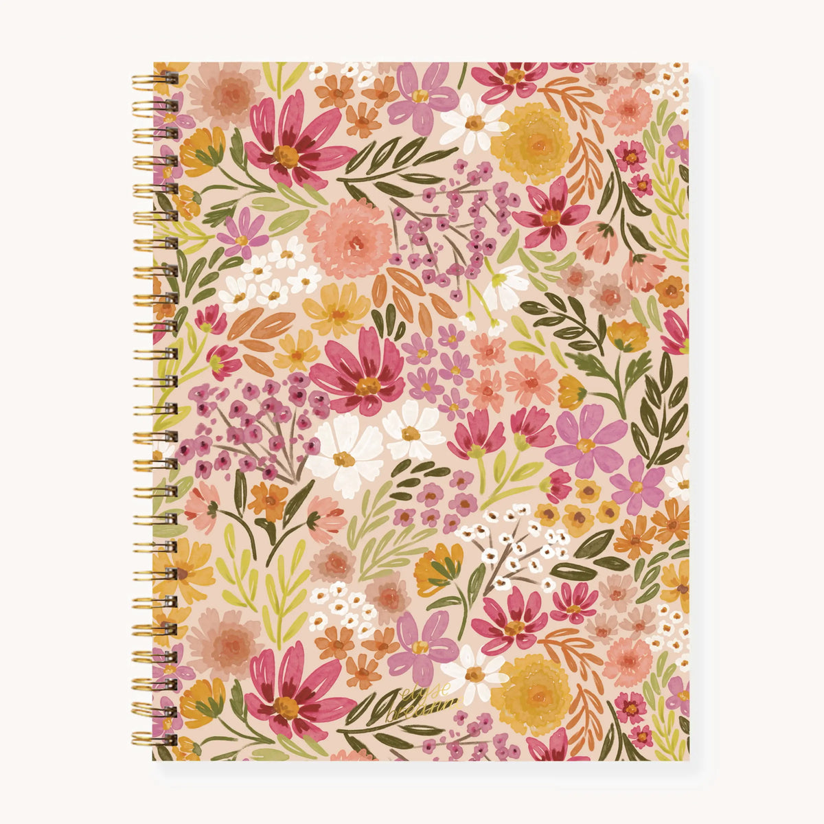 Elyse Breanne Design Spiral Bound Lined Journal - Softcover Writing Notebook, 120 College Ruled Pages, 8.5x11in Soft Touch Cover, Gold Hardware, Recycled Paper, College Office Supplies