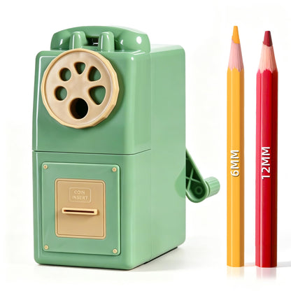 ZMOL Heavy Duty Manual Hand Crank Pencil Sharpener, Desktop, Black