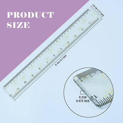 BAYTORY 4Pcs Transparent Acrylic Ruler 12 Inch, Plastic Straight Rulers