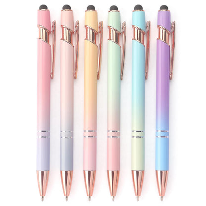 Ballpoint Pen 2-in-1 Stylus Pen with Stylus tip, 1.0 mm Black Ink, 6 Pack