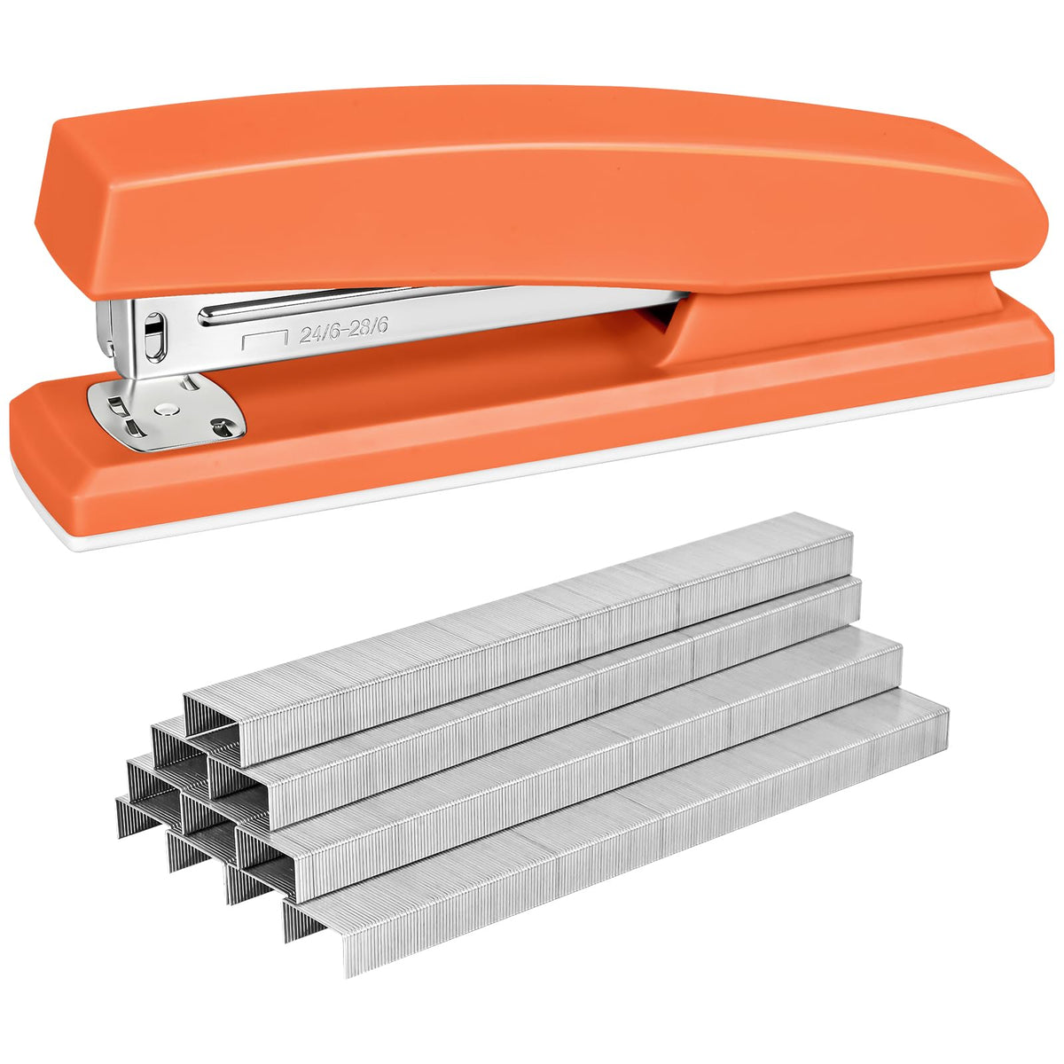 Stapler with 5000 Staples - 25 Sheet Capacity, Staplers for Desk, Black