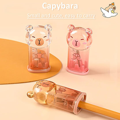 3Pcs Capybara Pencil Sharpeners, Cute Kawaii Stationery Supplies