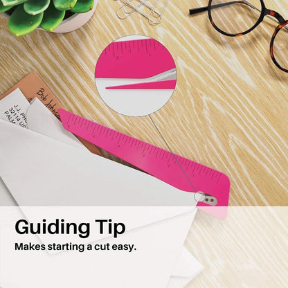 Ruler & Letter Opener Combo - Easy to Hold - Oversized Grip - Colorful 6 Inch Ruler - Envelope Opener with Measuring Tool - Perfect for Crafts, Drafting, Sewing, & Drawing - (3 Pack)