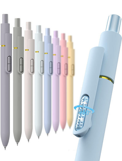Hiacry 8 Pack Gel Pens, Quick-Drying Black Ink, 0.7mm Fine Point Fidget Pen