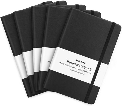 Huhuhero 10 Pack Lined Notebook Journals, College Ruled 5.25"×8.25", Green