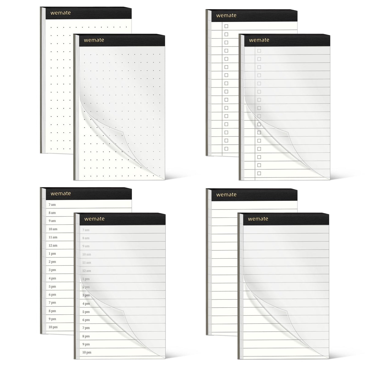 WEMATE Pocket Notebook with Pen, 10 Piece Pocket Notebook Set Brown