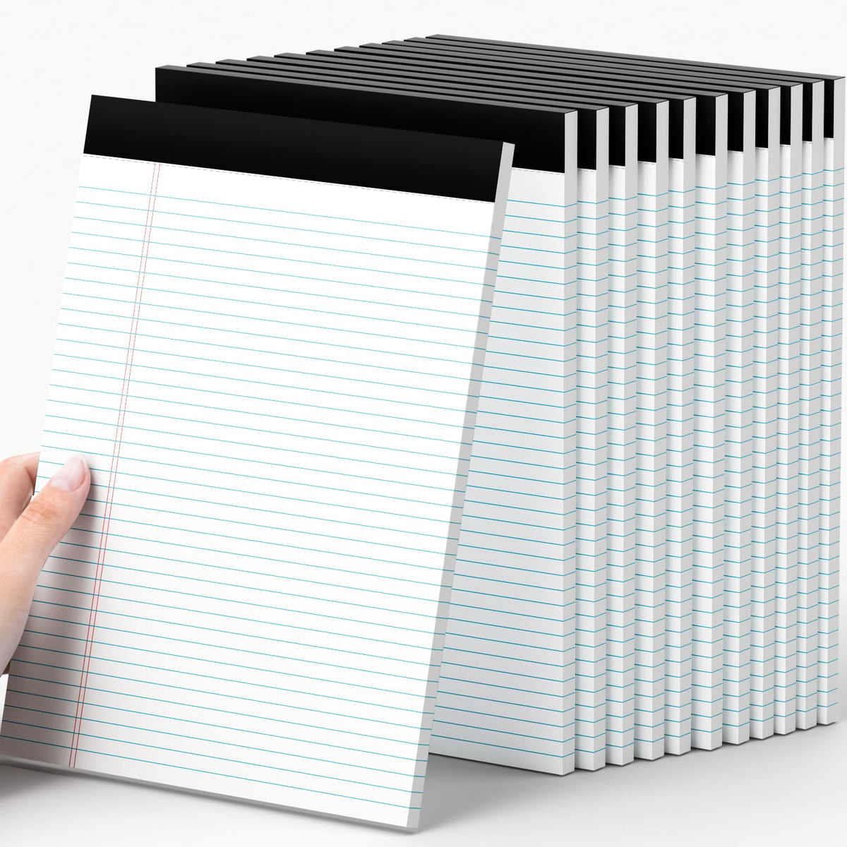 AILZFEI 12 Pack of Legal Pads 8.5 x 11.75 College Ruled Notebook White Paper Note Pad Narrow Ruled 30 Sheets Notepads Perforated Writing Pad Clear Print 8x11 Legal Pads Pads of Paper