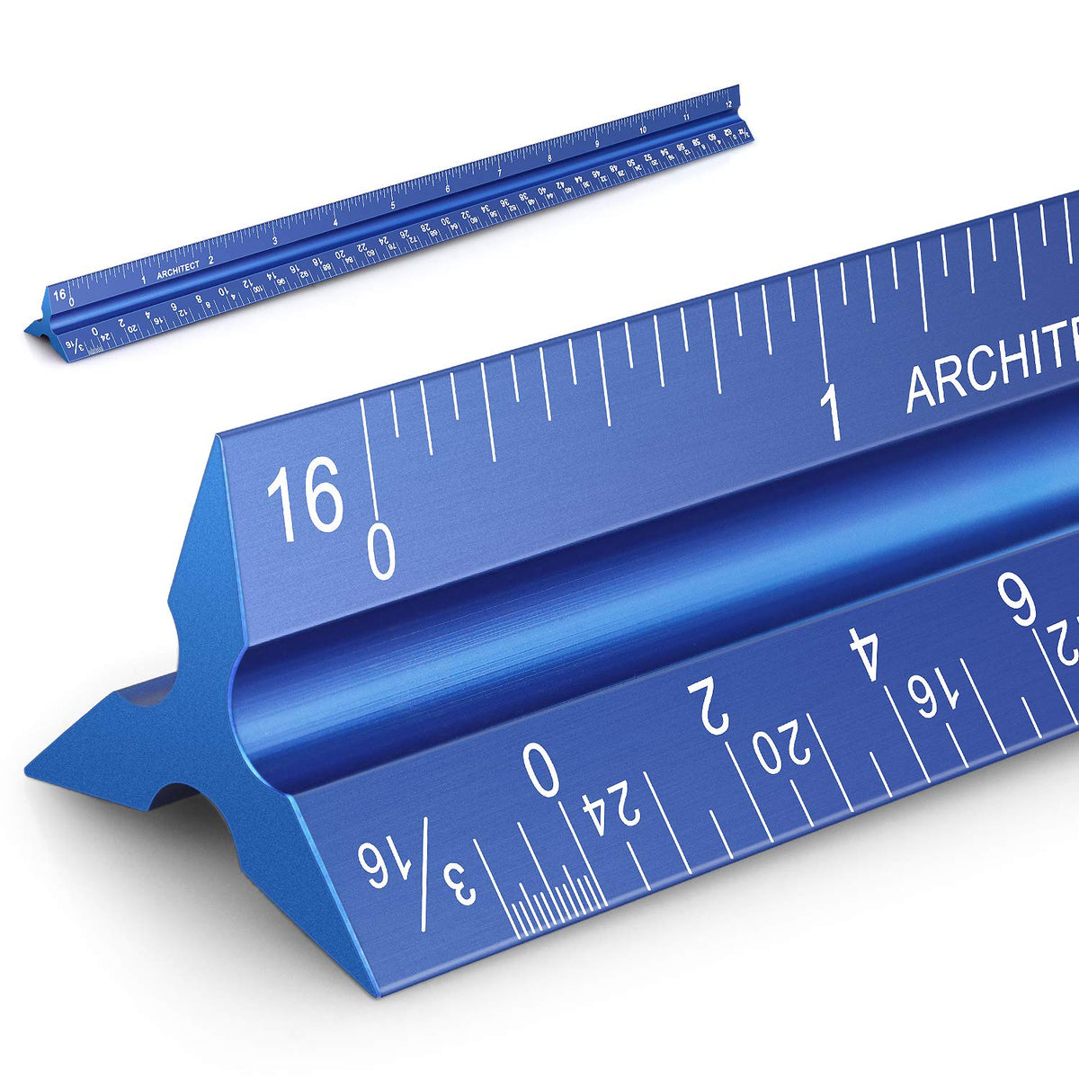 12" Architectural Scale Ruler Triangular Ruler, Color-Coded, 1 Pack