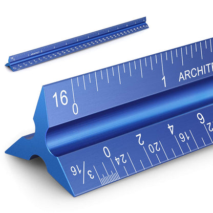12" Architectural Scale Ruler Triangular Ruler, Color-Coded, 1 Pack
