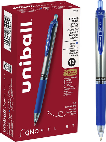 uniball™ 207 Plus+ Gel Pens, Black Ink, 0.7mm Medium Point, 4 Count