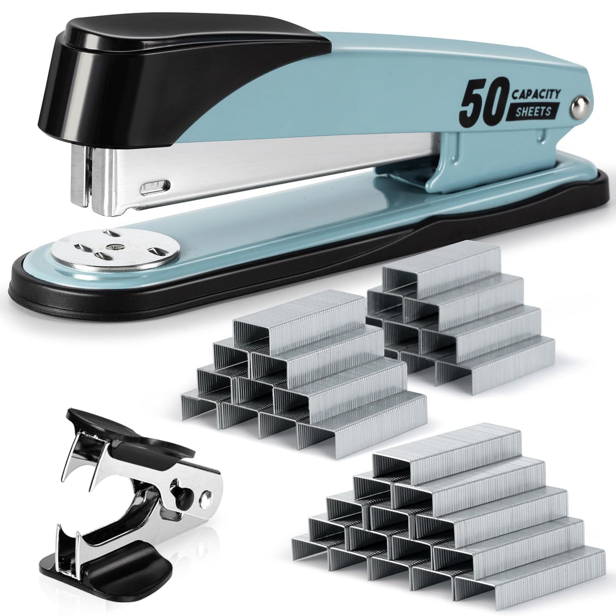 Deli Stapler Heavy Duty, 2000 Staples and Staple Remover, Purple