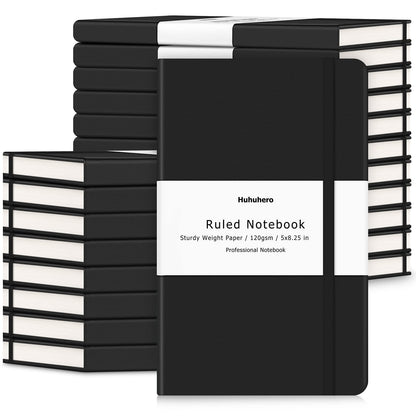 Huhuhero 10 Pack Lined Notebook Journals, College Ruled 5.25"×8.25", Green