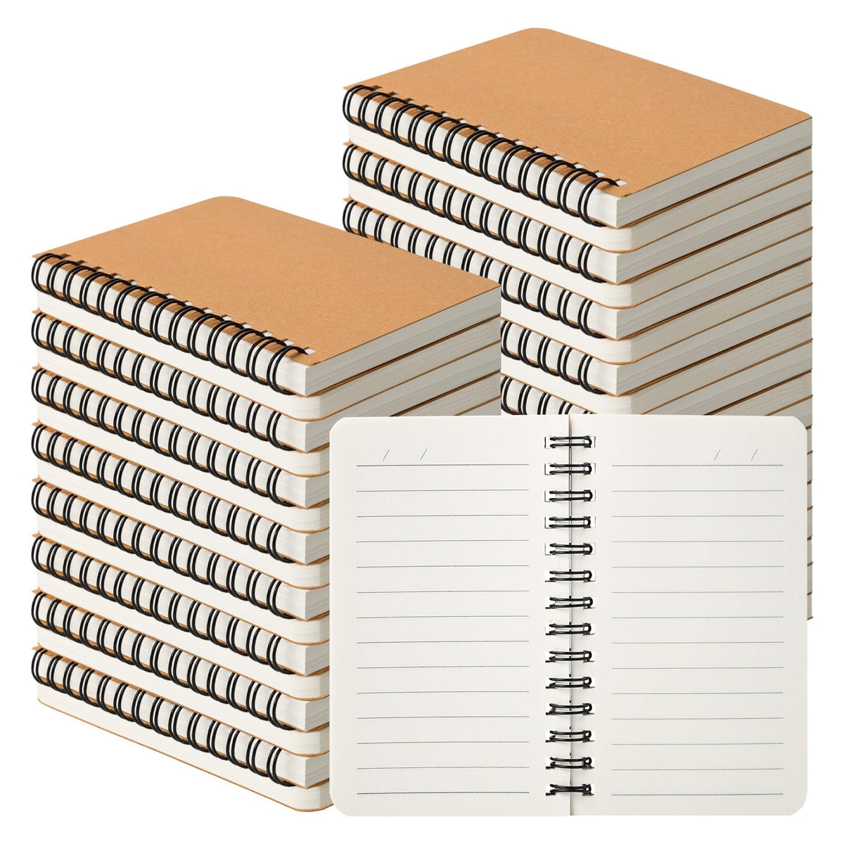miikoul 60 Pack Spiral Lined Notebooks, 3"×5" 120 Pages for Office Writing