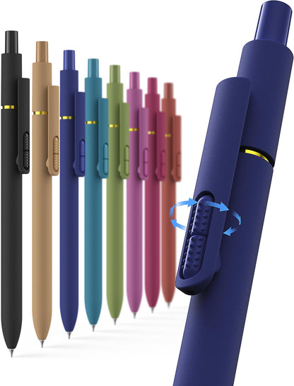 Hiacry 8 Pack Gel Pens, Quick-Drying Black Ink, 0.7mm Fine Point Fidget Pen
