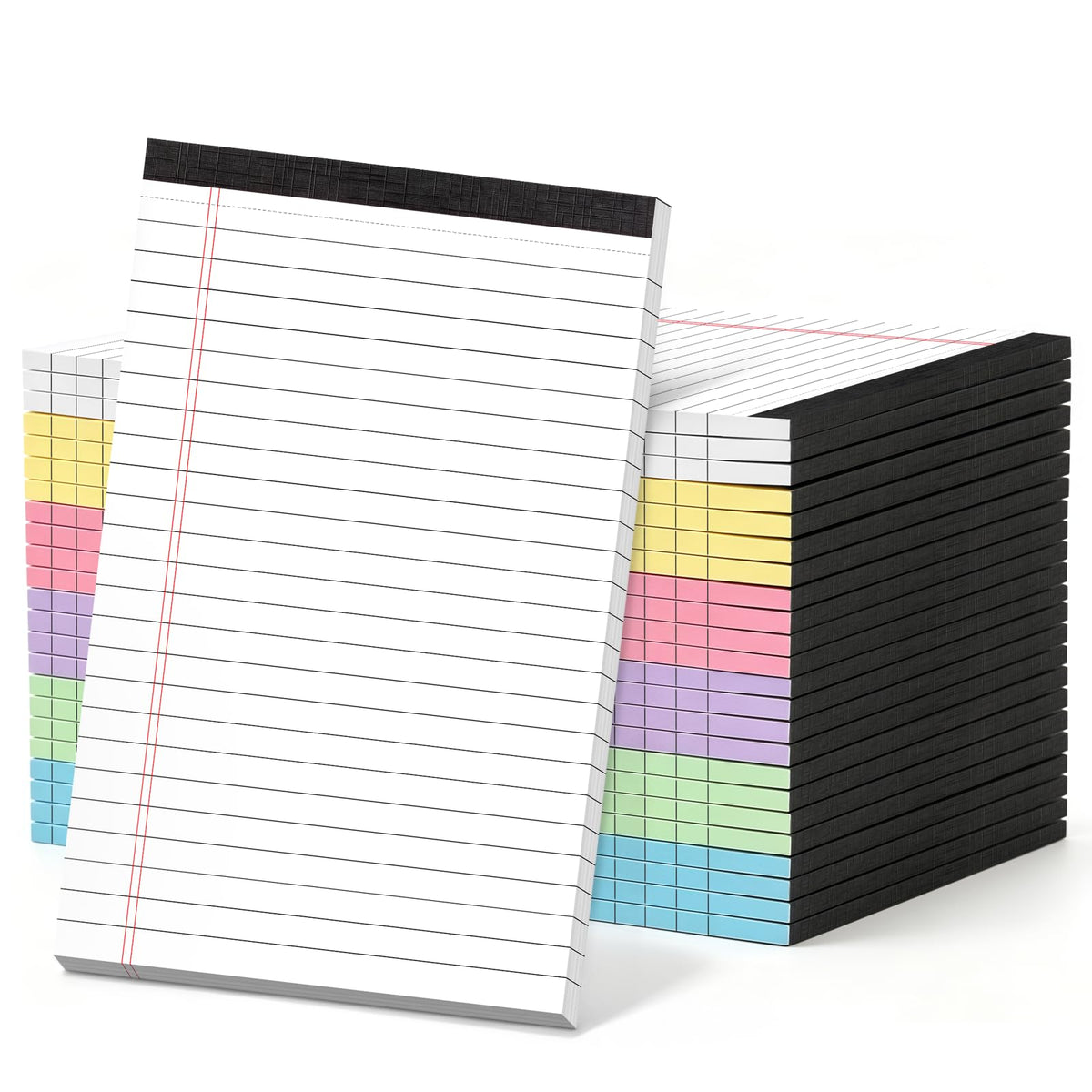 7 PCS Note Pads 5x8 Small Legal Pads 210 Sheets, Perforated Small Notebook Notepad 5 x 8 ,College Ruled Lined Paper Pads 80GSM, Mini Hard Backing Writing Pads Memo for Work School &Office Supplies-Multicolor