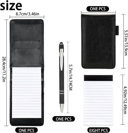 Camelmother 10Pcs Pocket Notepad Holder Set Notebook 3 x 5 Inch With Pen