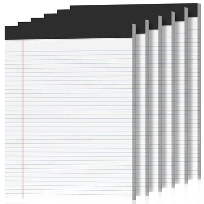 6 Pack Legal Pads 8.5" x 11" College Ruled Yellow Note Pads 8.5 x 11 Inch Micro-Perforated Notepad 300 Sheets in Total Lined Writing Paper Notebook for Office, School Supplies & To-Do Lists