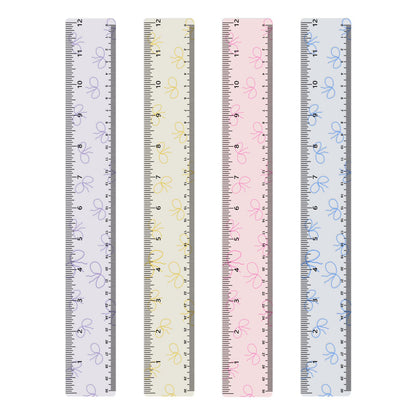 BAYTORY 4Pcs Transparent Acrylic Ruler 12 Inch, Plastic Straight Rulers