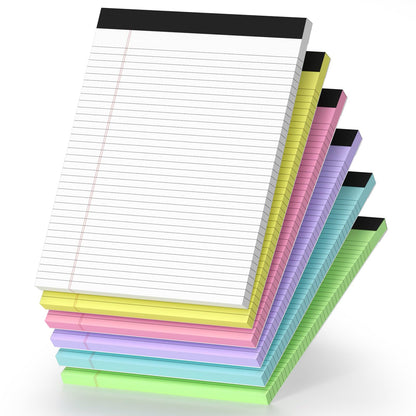 6 Pack Legal Pads 8.5" x 11" College Ruled Yellow Note Pads 8.5 x 11 Inch Micro-Perforated Notepad 300 Sheets in Total Lined Writing Paper Notebook for Office, School Supplies & To-Do Lists