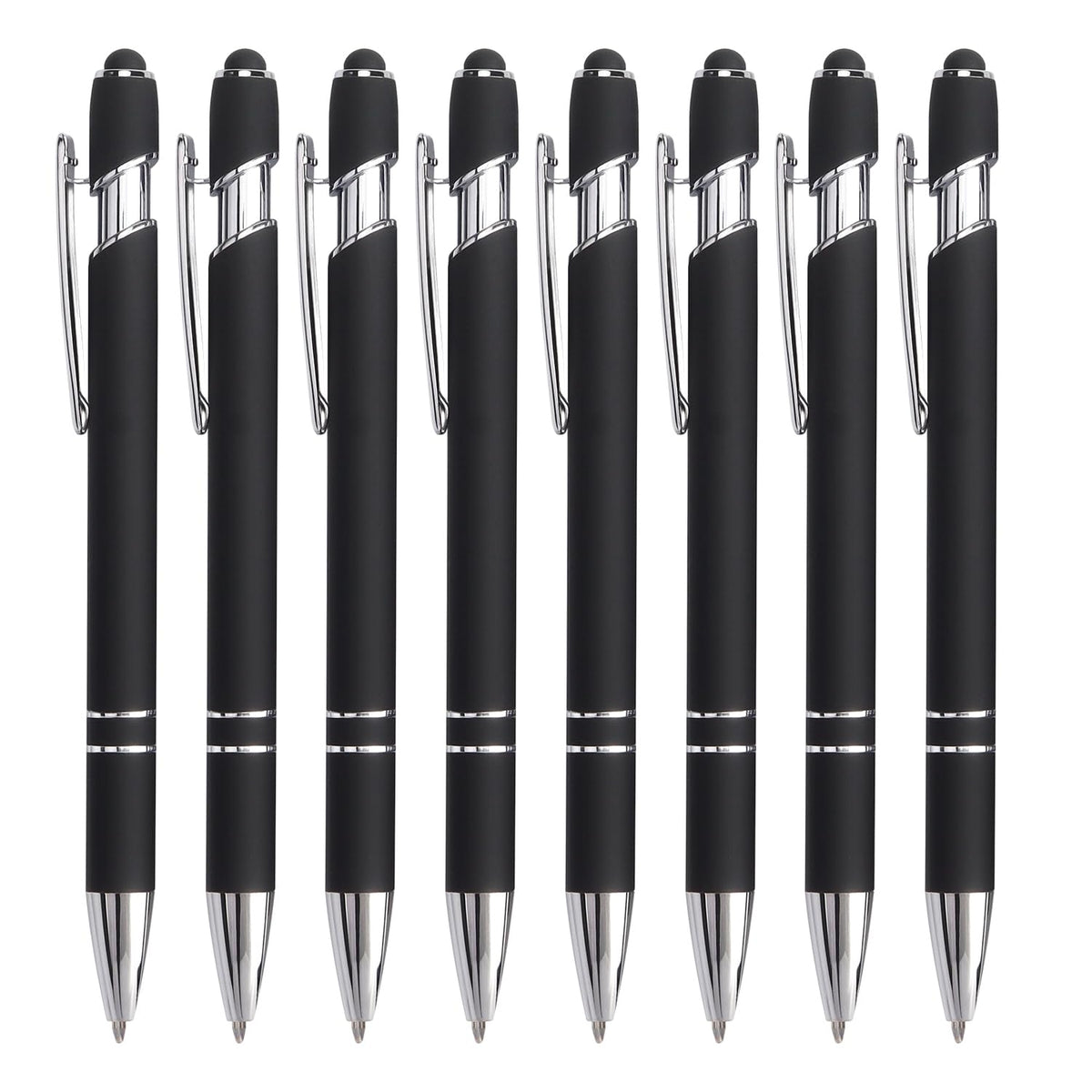Ballpoint Pen 2-in-1 Stylus Pen with Stylus tip, 1.0 mm Black Ink, 6 Pack