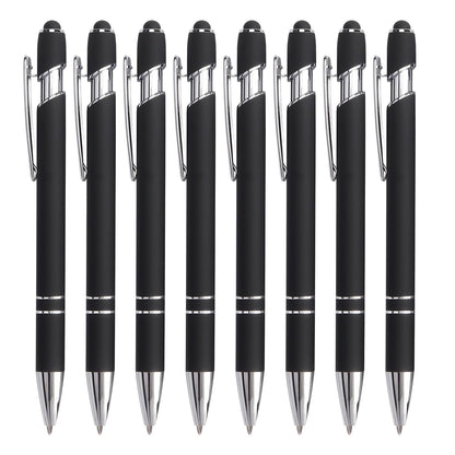 Ballpoint Pen 2-in-1 Stylus Pen with Stylus tip, 1.0 mm Black Ink, 6 Pack