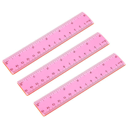 3 Pack 6 Inch 8 Inch 12 Inch Ruler Set Plastic Straight Ruler Transparent Measuring Tool Acrylic Clear Ruler for School Office Student