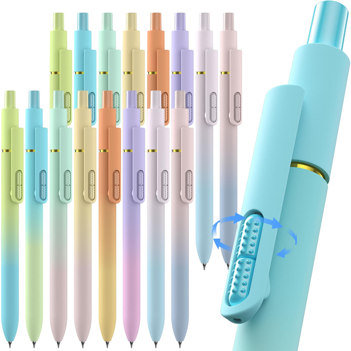 Hiacry 8 Pack Gel Pens, Quick-Drying Black Ink, 0.7mm Fine Point Fidget Pen