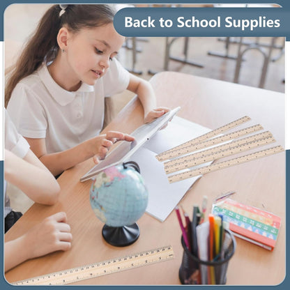 40 Pack Wooden Rulers, 12 Inch/30 cm, Double-Sided for Classroom