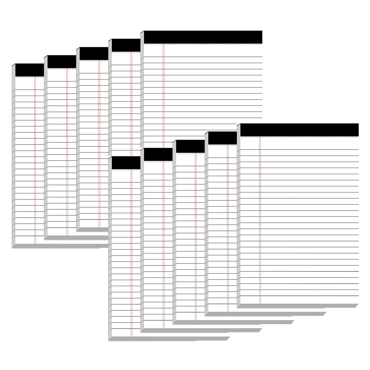Nichela 5" x 8" Note Pads 6 Pack of Legal Pads Narrow Ruled Notepad with Perforated Notepads 30 Sheets Small Writing Pads 21lb Legal Pad Quality Paper Ideal for Home, Office, or School Use