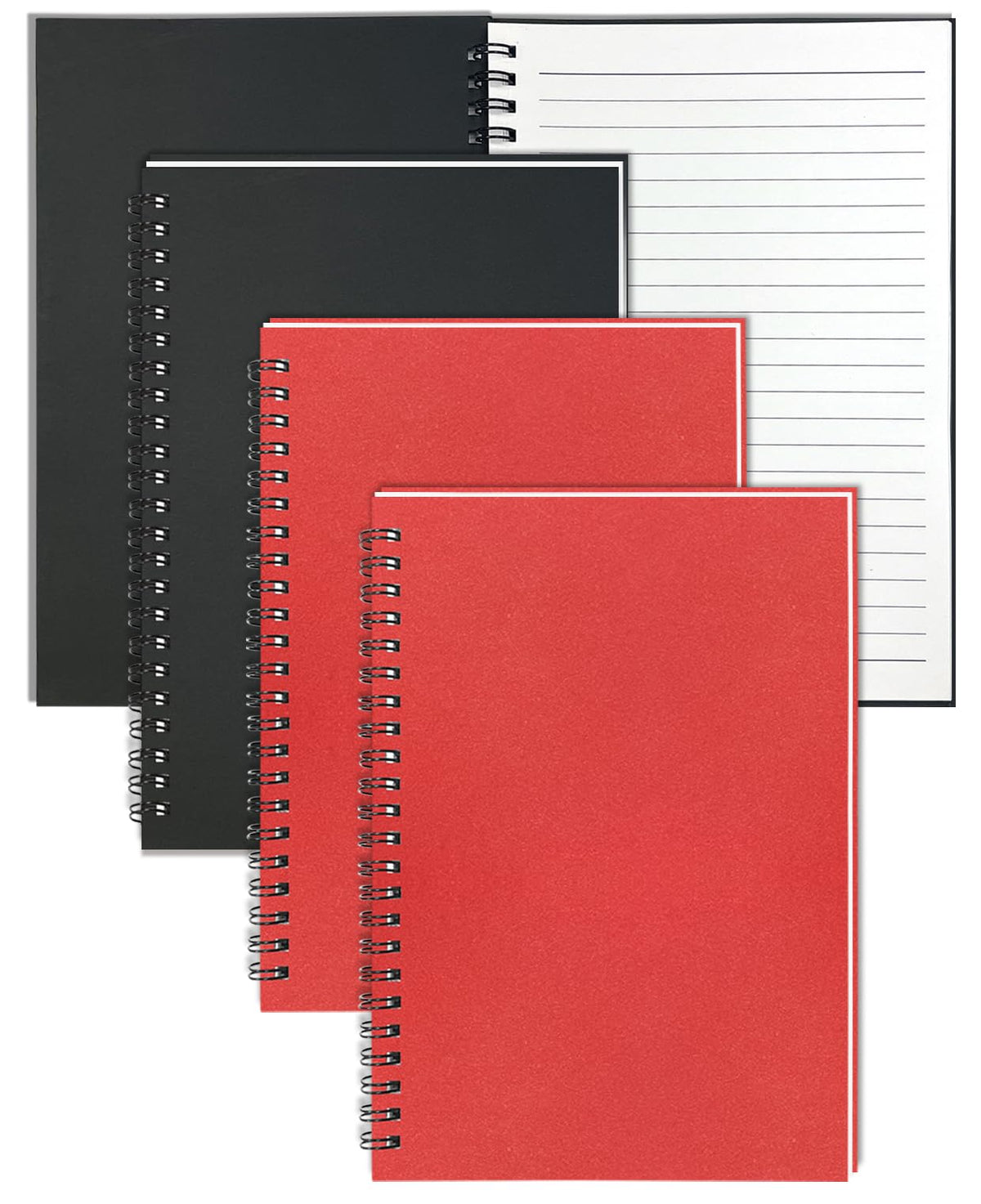 6Pack Spiral Notebook, 5.7x8.3” Small Notebooks for Work 120 Page Note Pads