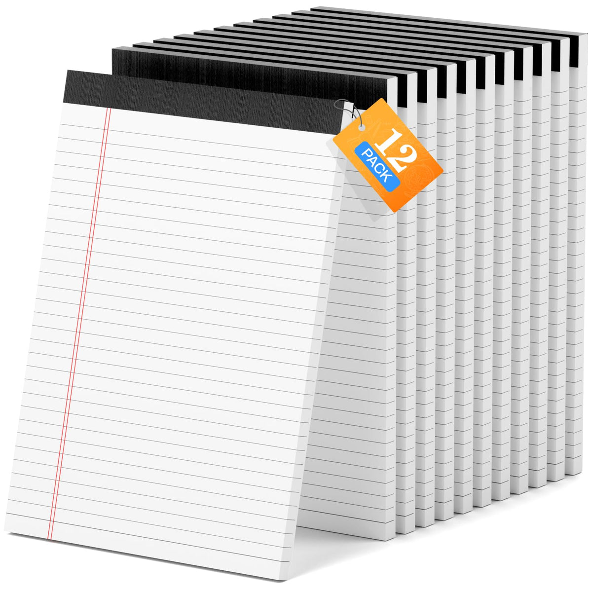 AILZFEI 12 Pack of Legal Pads 8.5 x 11.75 College Ruled Notebook White Paper Note Pad Narrow Ruled 30 Sheets Notepads Perforated Writing Pad Clear Print 8x11 Legal Pads Pads of Paper