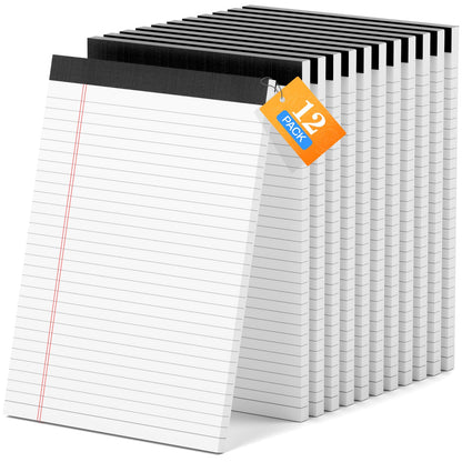 AILZFEI 12 Pack of Legal Pads 8.5 x 11.75 College Ruled Notebook White Paper Note Pad Narrow Ruled 30 Sheets Notepads Perforated Writing Pad Clear Print 8x11 Legal Pads Pads of Paper
