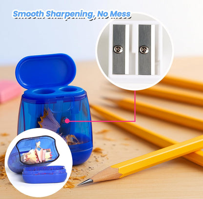 Pencil Sharpener, Manual Pencil Sharpeners, Handheld for Kids & Adults