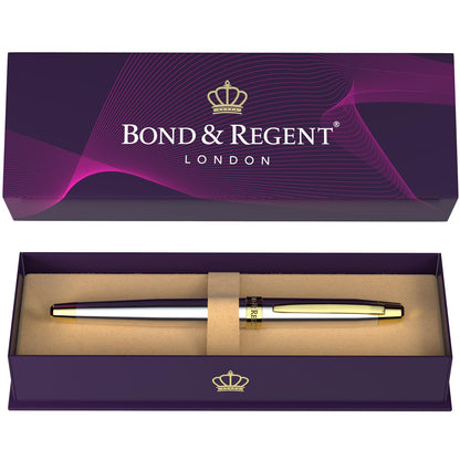 Bond & Regent 24 Karat Gold Luxury Rollerball Pen - Fancy Executive Professional Writing Gift Set for Men & Women, Nice Pens, Gloss Black