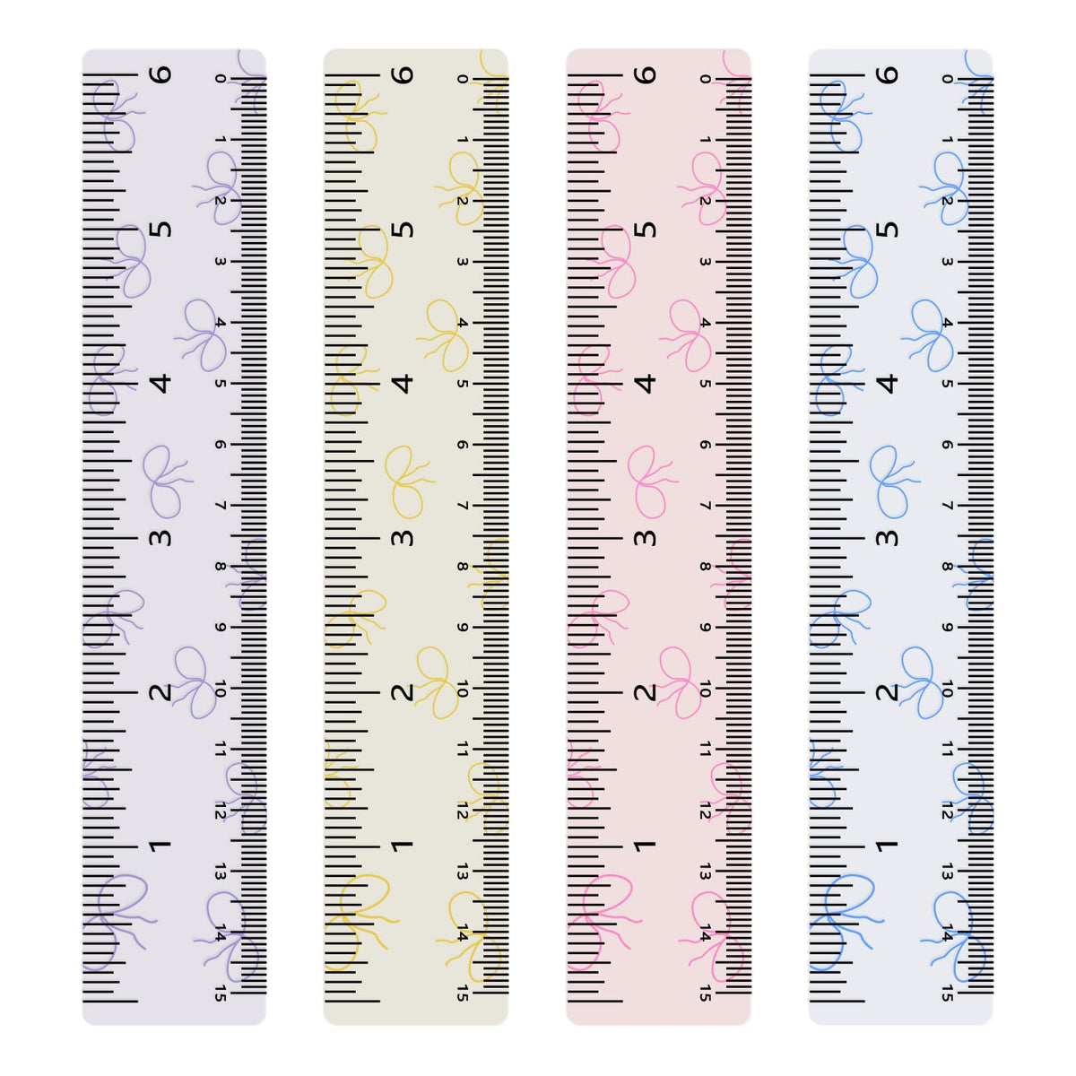 BAYTORY 4Pcs Transparent Acrylic Ruler 12 Inch, Plastic Straight Rulers