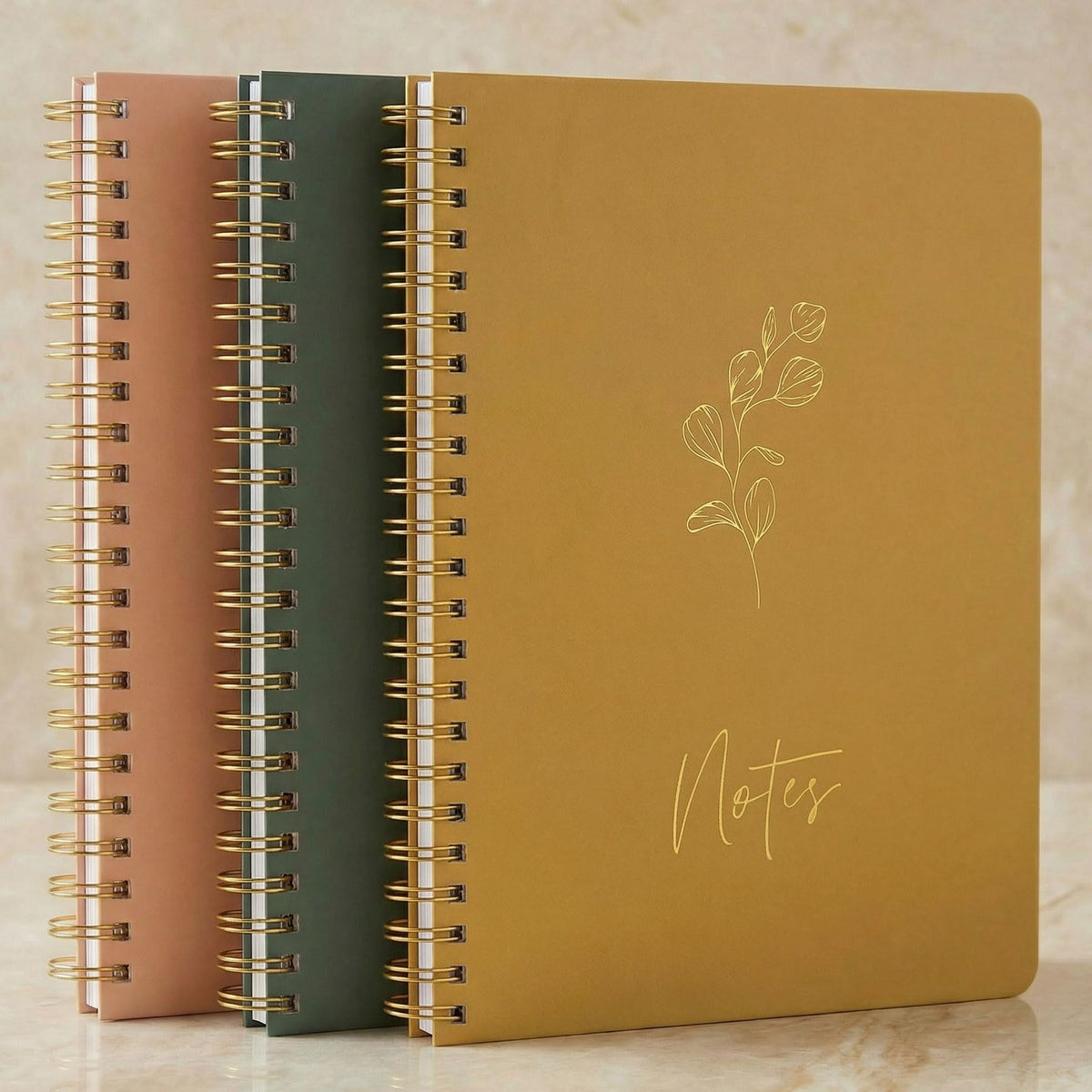 Aesthetic Spiral Notebook Set of 3 For Women - Cute College Ruled 7x5