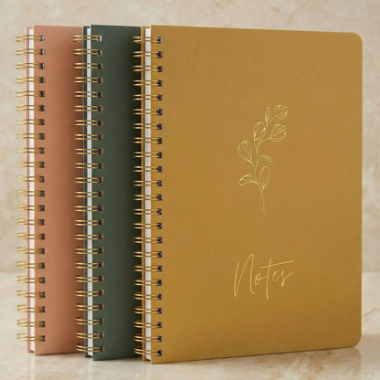 Aesthetic Spiral Notebook Set of 3 For Women - Cute College Ruled 7x5