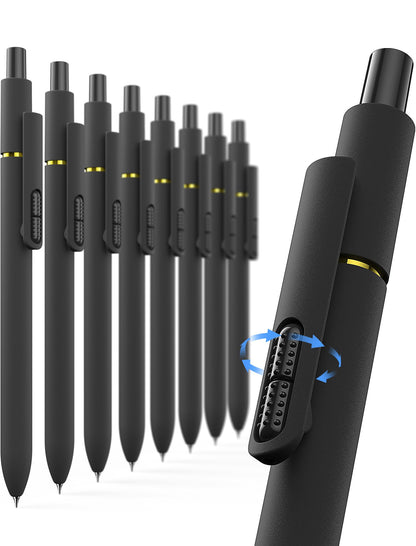 Hiacry 8 Pack Gel Pens, Quick-Drying Black Ink, 0.7mm Fine Point Fidget Pen