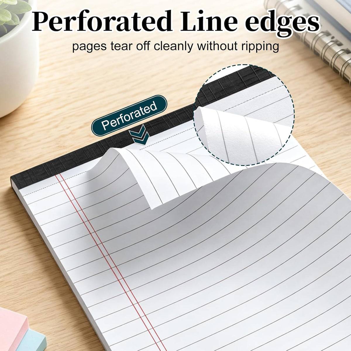 7 PCS Note Pads 5x8 Small Legal Pads 210 Sheets, Perforated Small Notebook Notepad 5 x 8 ,College Ruled Lined Paper Pads 80GSM, Mini Hard Backing Writing Pads Memo for Work School &Office Supplies-Multicolor