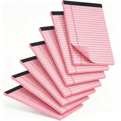 7 PCS Note Pads 5x8 Small Legal Pads 210 Sheets, Perforated Small Notebook Notepad 5 x 8 ,College Ruled Lined Paper Pads 80GSM, Mini Hard Backing Writing Pads Memo for Work School &Office Supplies-Multicolor