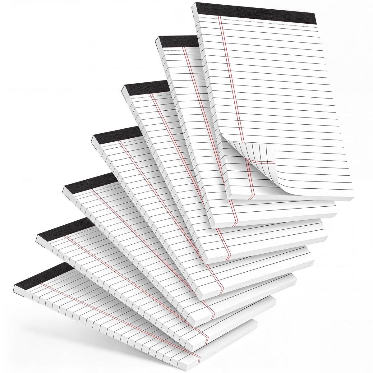 7 PCS Note Pads 5x8 Small Legal Pads 210 Sheets, Perforated Small Notebook Notepad 5 x 8 ,College Ruled Lined Paper Pads 80GSM, Mini Hard Backing Writing Pads Memo for Work School &Office Supplies-Multicolor