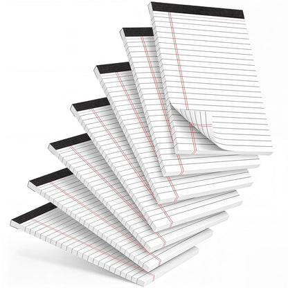 7 PCS Note Pads 5x8 Small Legal Pads 210 Sheets, Perforated Small Notebook Notepad 5 x 8 ,College Ruled Lined Paper Pads 80GSM, Mini Hard Backing Writing Pads Memo for Work School &Office Supplies-Multicolor