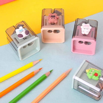 2PCS Pencil Sharpener, Lip Liner Sharpener, sharpened Pencil, Children's Pencil, Office Supplies, School Supplies, School (2), Transparent