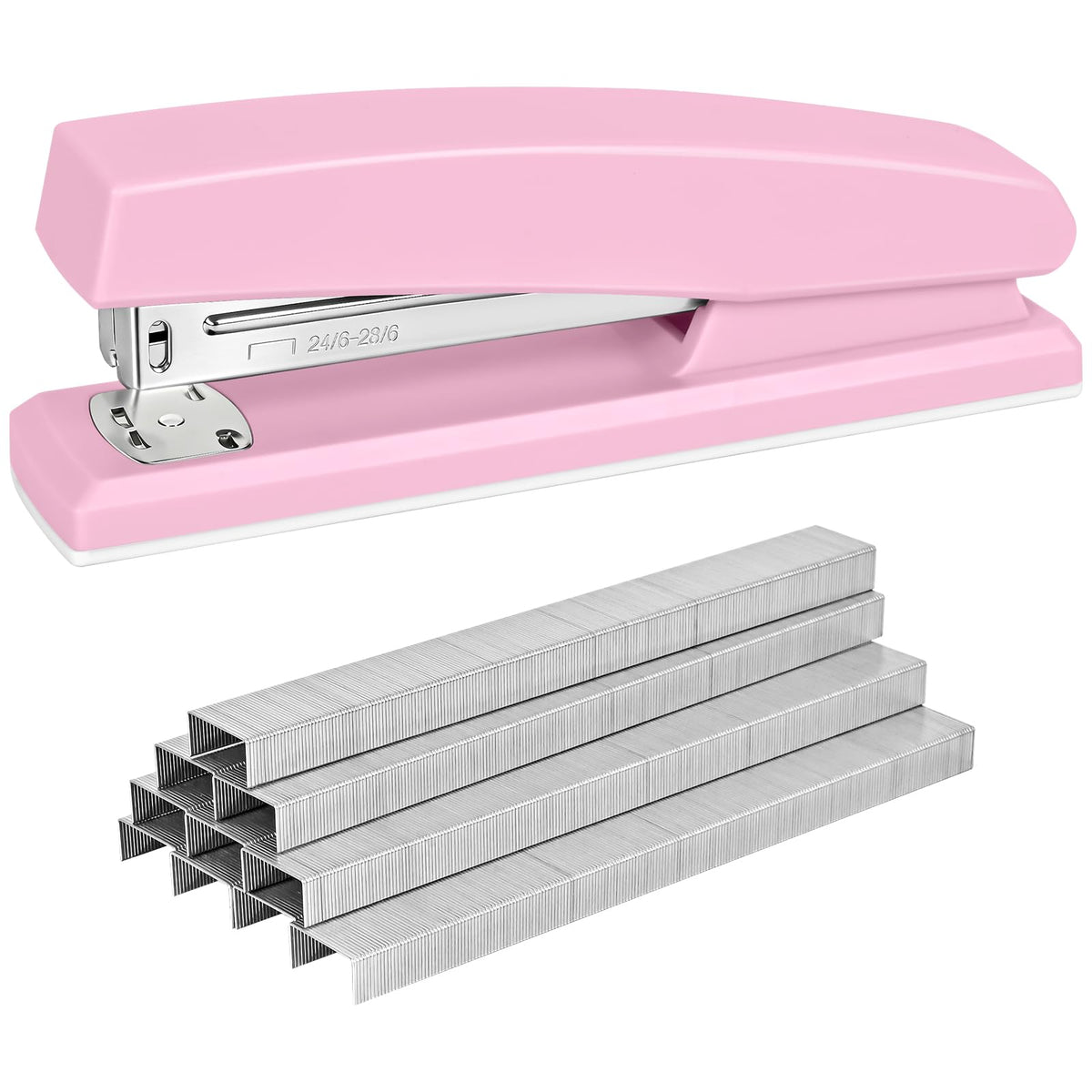 Stapler with 5000 Staples - 25 Sheet Capacity, Staplers for Desk, Black