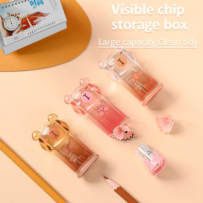 3Pcs Capybara Pencil Sharpeners, Cute Kawaii Stationery Supplies