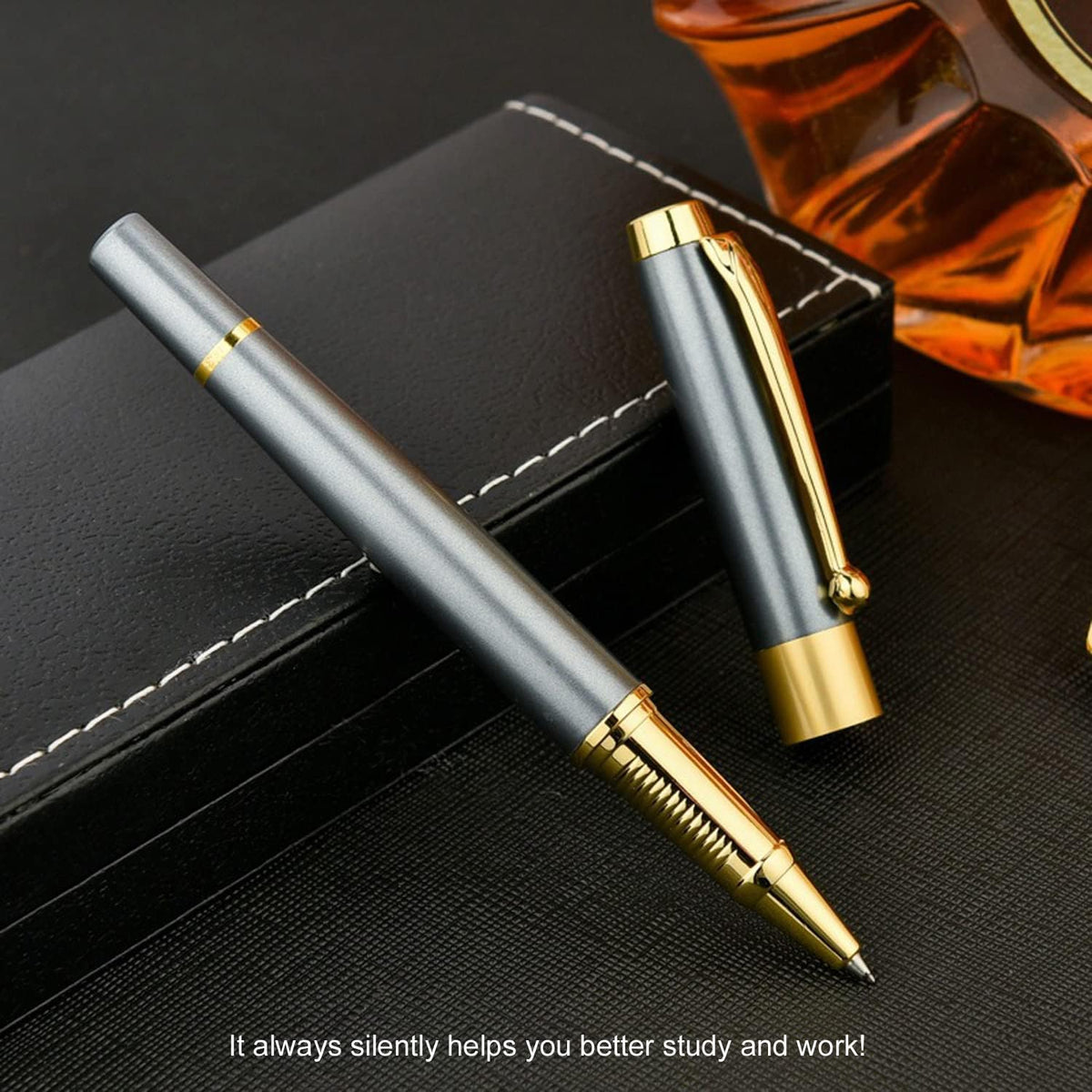 YIVONKA Ballpoint Pen Black Refill,Luxury Ballpoint Line width 0.5mm,Best Ball Pen Gift Set for Men & Women Professional Executive,Office,Nice BallPens Classy Gift Box (Blue)