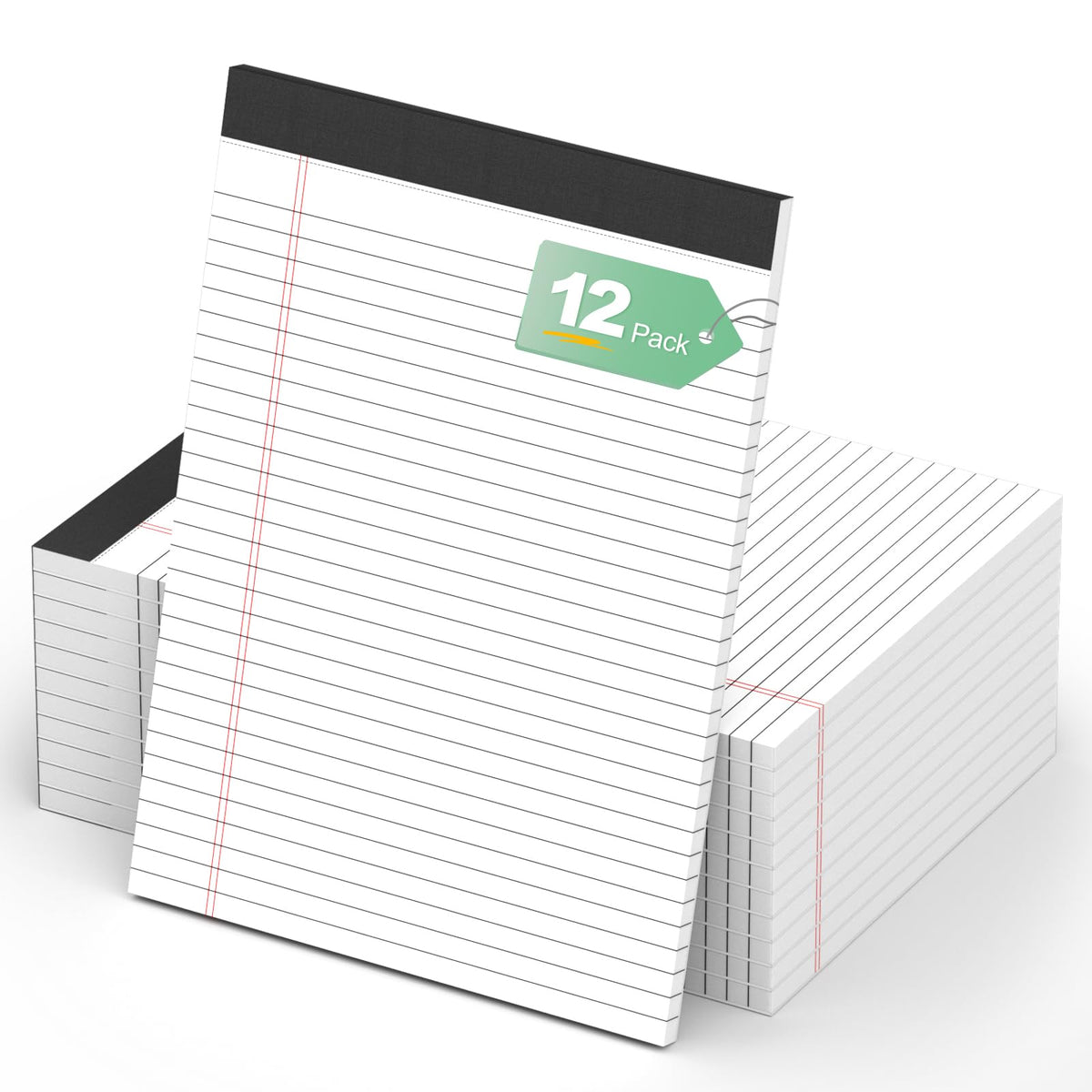 Nichela 5" x 8" Note Pads 12 Pack of Legal Pads 30 Sheets Notepad College Ruled Small Writing Pads Perforated Pages Paper Pads 80GSM Heavyweight Paper Note Pads for Home, Office, or School