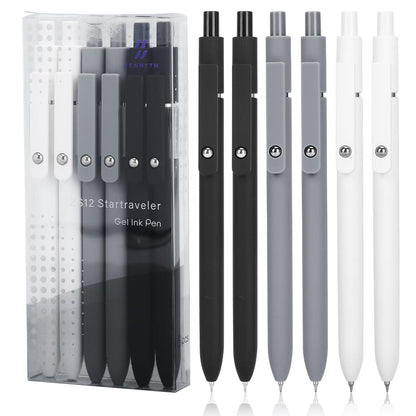 Ddaowanx Gel Pens,6 Pcs 0.5mm Retractable Quick Dry Blue Ink Pens