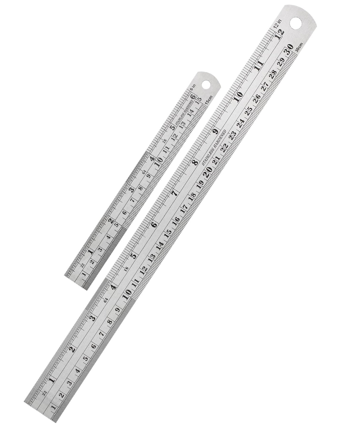 Mr. Pen- Metal Straight Edge Ruler, 2 Pack, 6" and 12", Silver