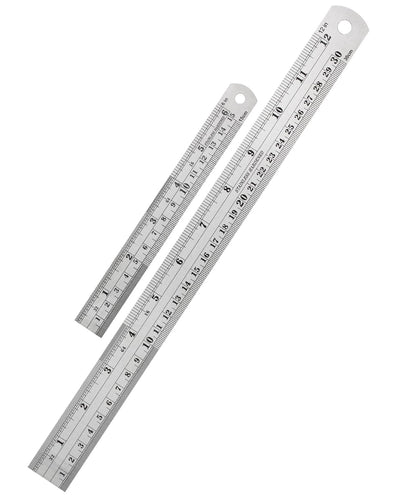 Mr. Pen- Metal Straight Edge Ruler, 2 Pack, 6" and 12", Silver